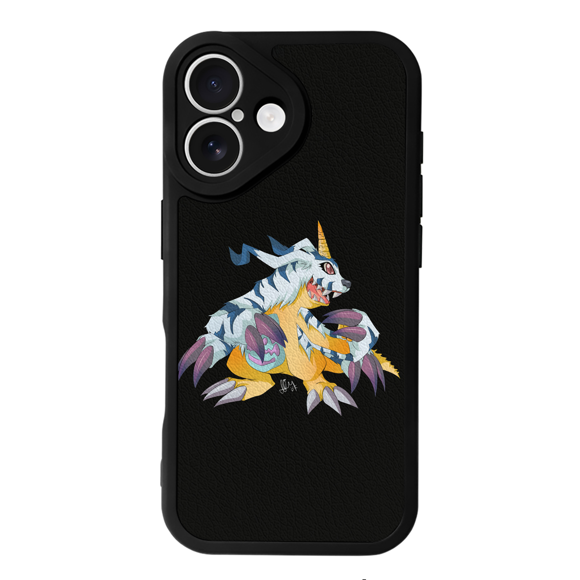 （画像用） Digimon デジタルモンスター/デジモン 【iPhone 16シリーズ対応】シリコンスマホケース（レザー調） 材質：シリコン